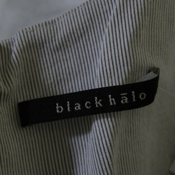 Black Halo White Black Pin Stripe Jackie O Draped - Picture 7 of 8